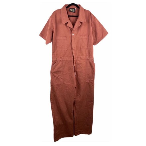 BIG BUD PRESS Short Sleeve Jumpsuit, Clay Red, 4X - Picture 6 of 13